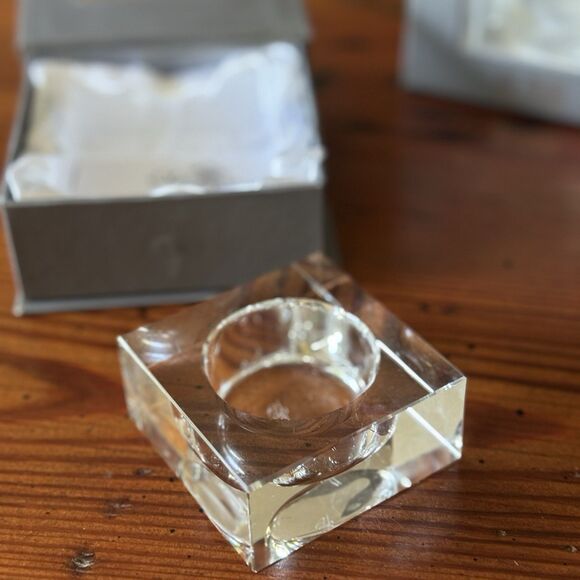 Oleg Cassini Crystal Votive Sedoma Candle Holder Signed Boxed Set Of 2 Units New - Picture 5 of 16